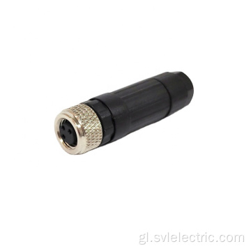 Conector terminal M8 femia con cable recto